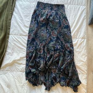 Anthropologie Silk Maxi Skirt